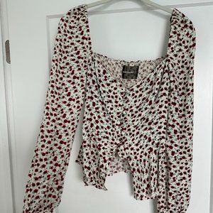 Reformation Roses Long Sleeve Top